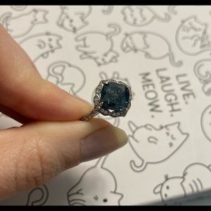 Galaxy Diamond Black White CZ Sterling Ring 5